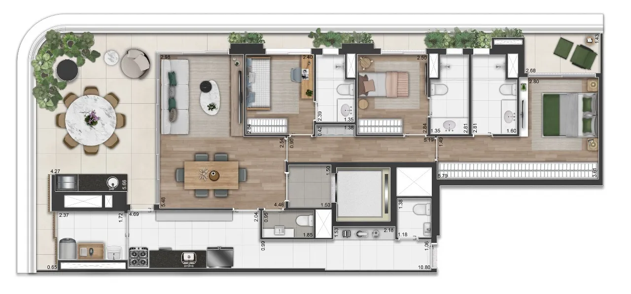 Planta Apartamento — 154 m²
