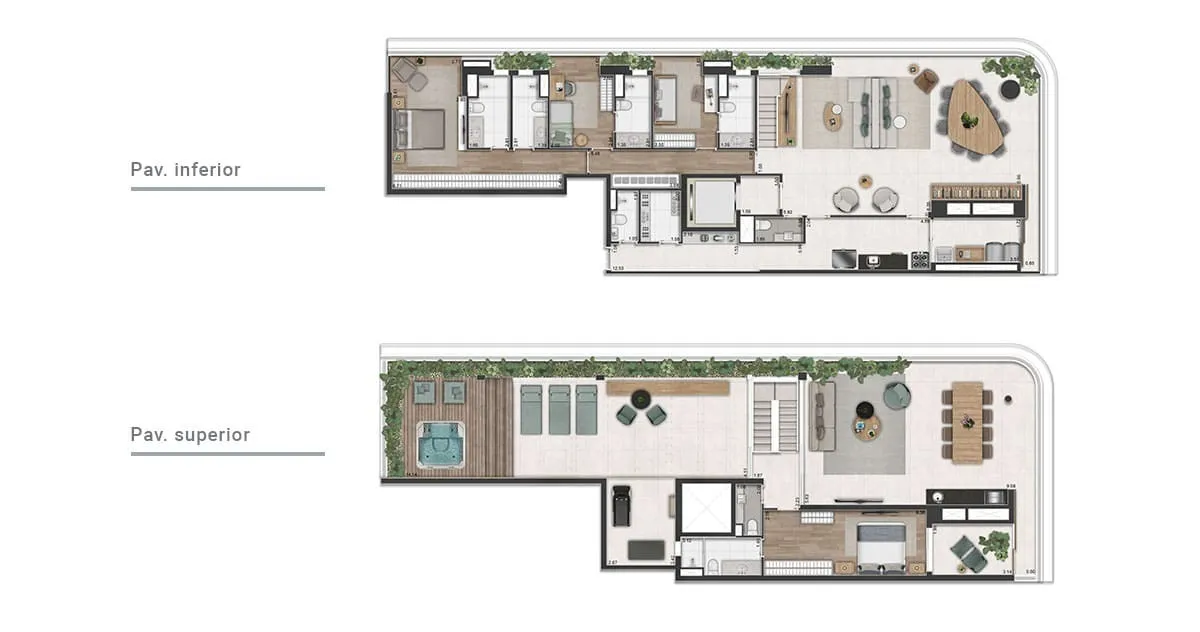 Planta Duplex — 374 m²